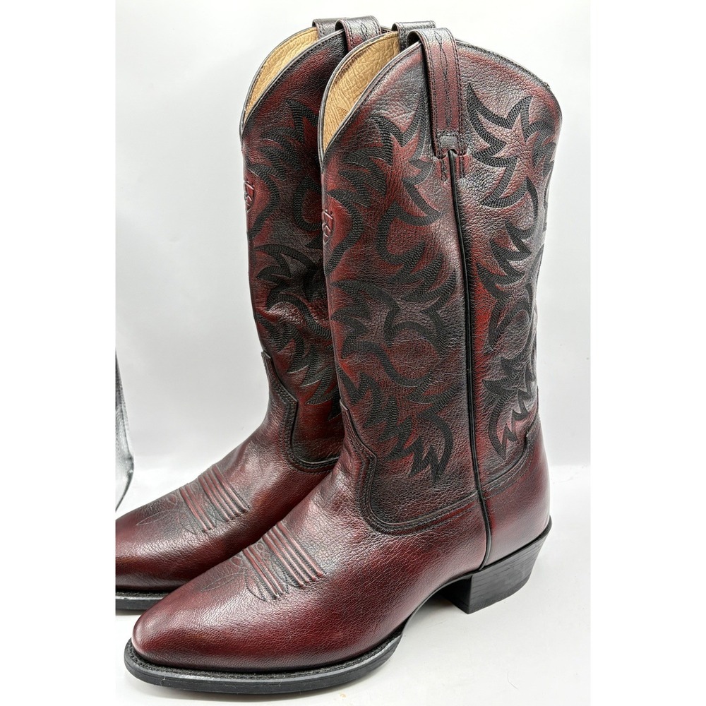 Ariat Heritage Western Cowboy Boots Mens 10.5 EE Wide Leather Brown Red 34763